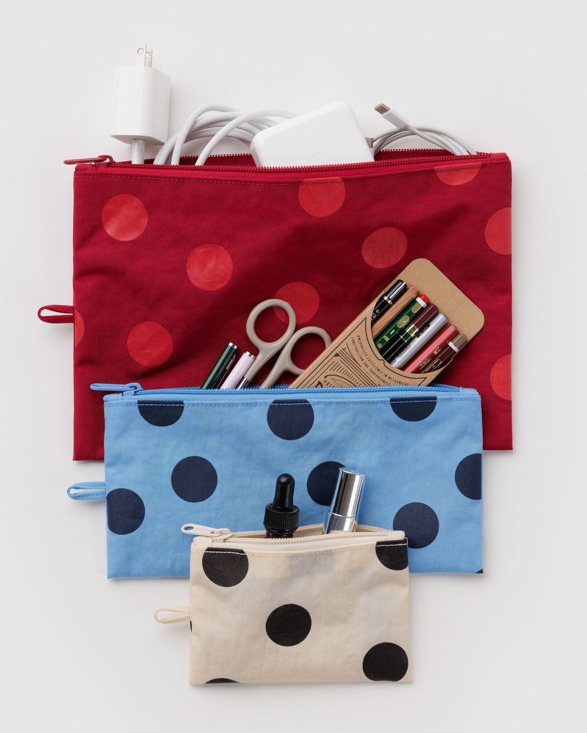 Everyday Carry Flat Pouch Set - Polka Dot