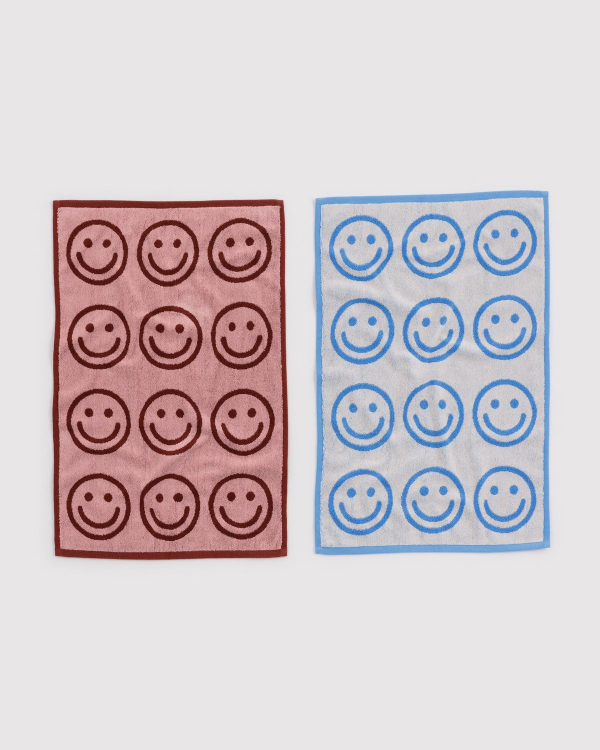 Lightweight Utility Hand Towel Set of 2 - Sky Blue and Blush