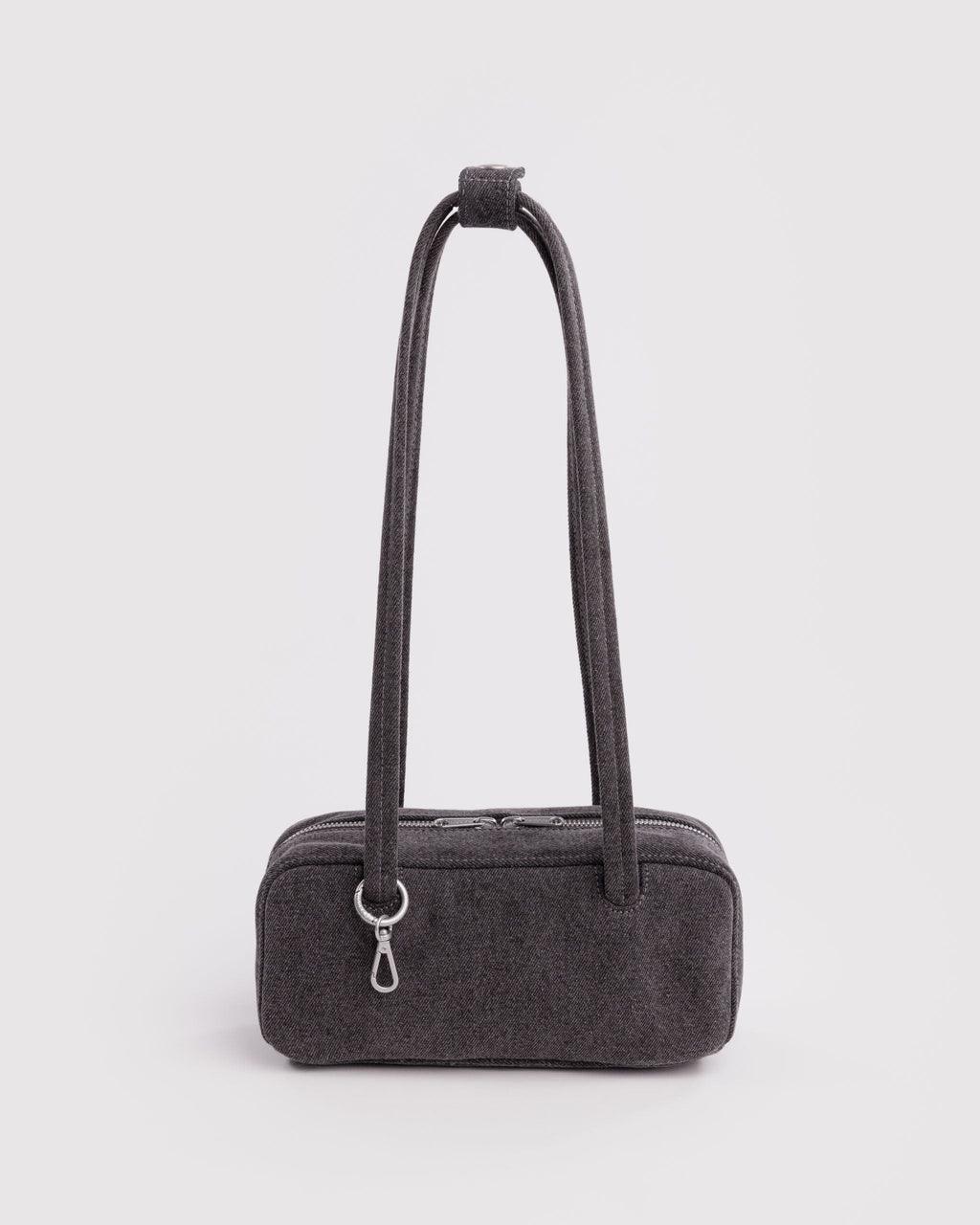 Versatile Carry Small Denim Bowler Bag - Washed Black