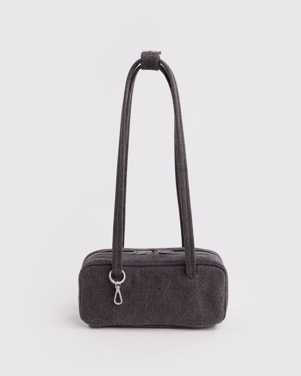 Versatile Carry Small Denim Bowler Bag - Washed Black