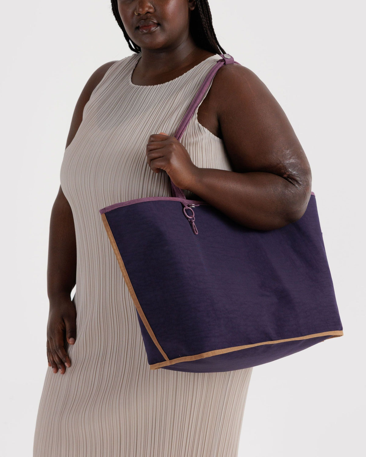 Lightweight Utility Large Nylon Reversible Tote - Wild Plum