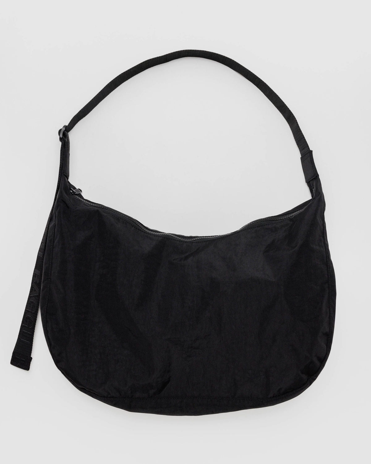 Daily Travel Large Nylon Crescent Bag - Black