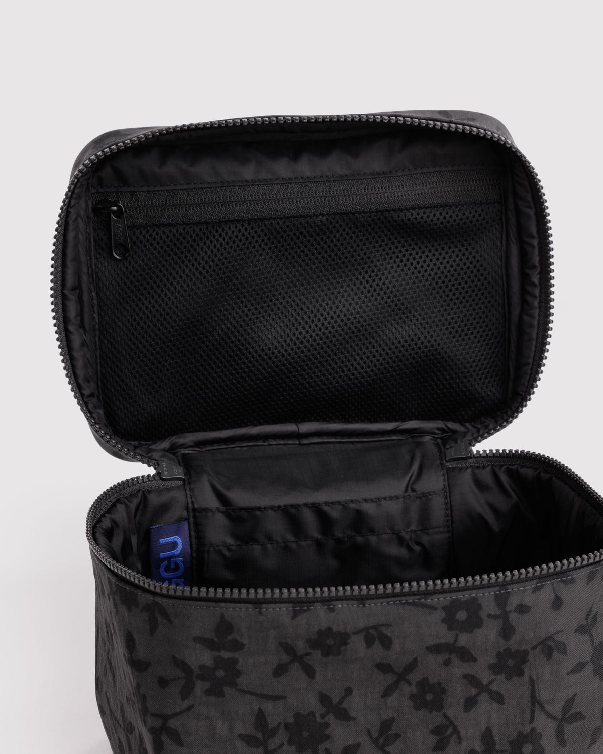 Versatile Carry Large Cosmetic Case - Charcoal Ditsy