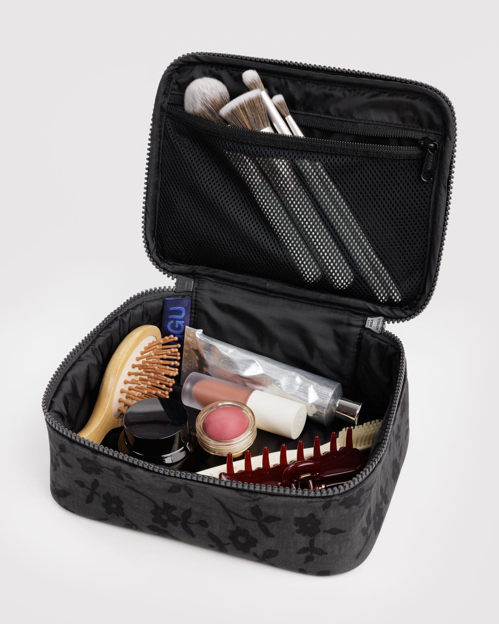 Practical Storage Small Cosmetic Case - Charcoal Ditsy