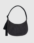 Lightweight Utility Medium Denim Crescent Bag - Washed Black