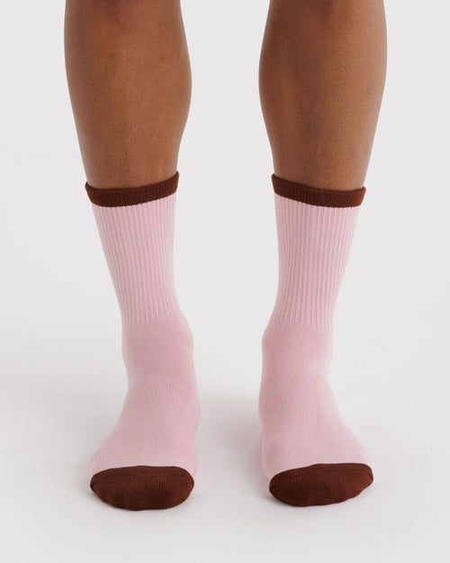 Daily Travel Ribbed Sock - Blush