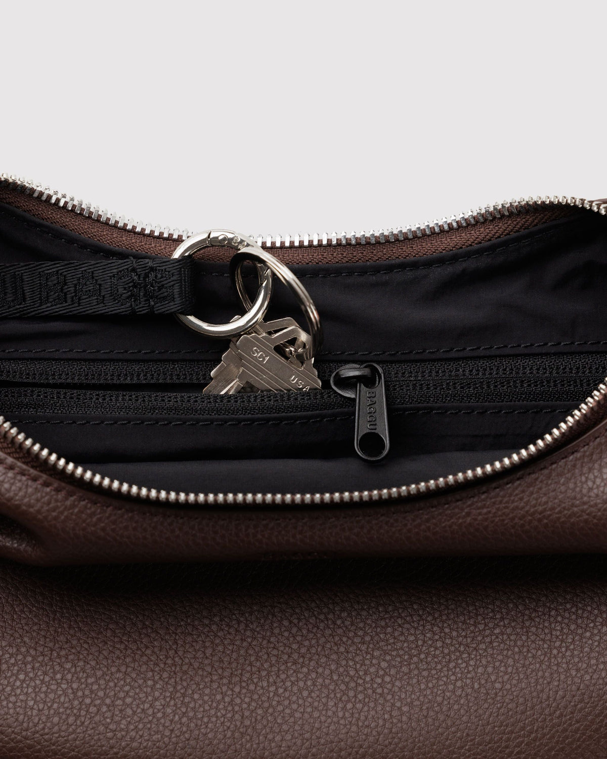 Everyday Carry Small Recycled Leather Flat Crescent -