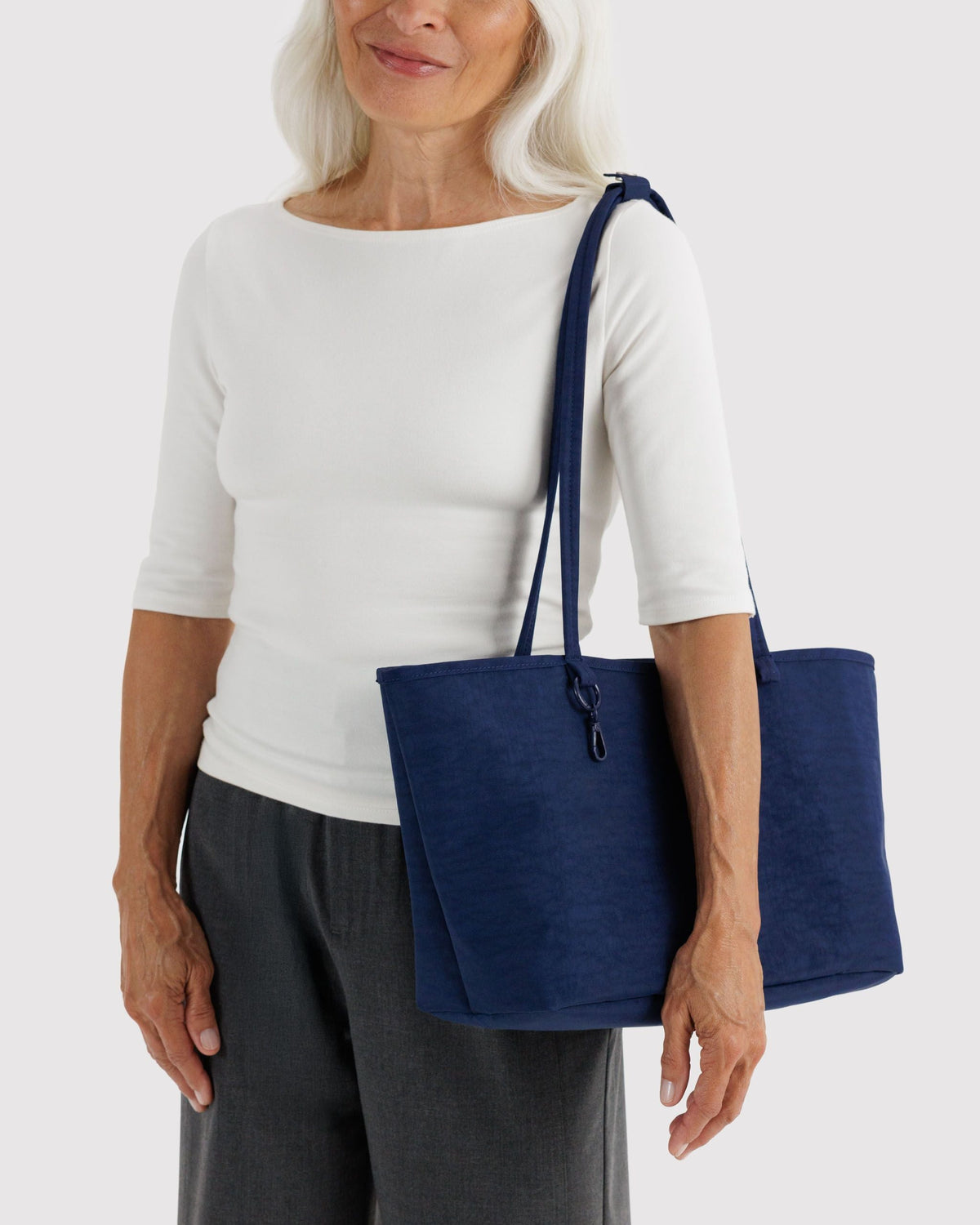Lightweight Utility Medium Nylon Reversible Tote - Navy