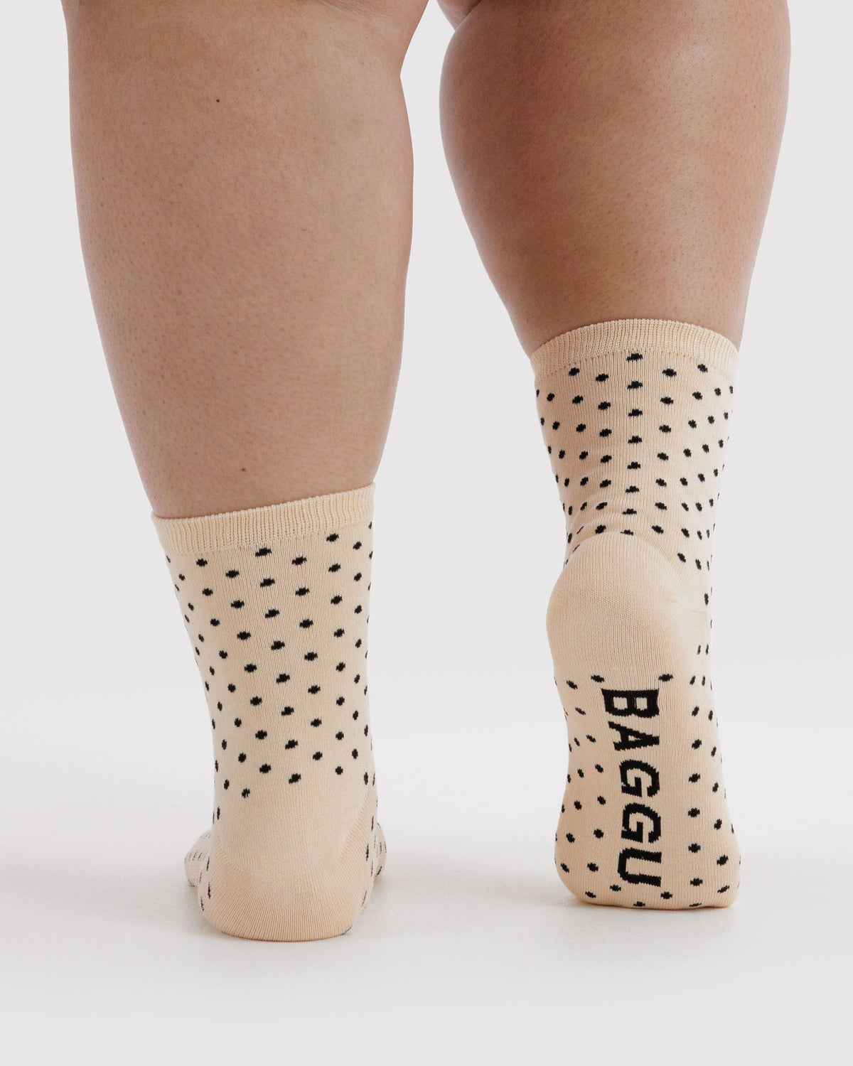 Everyday Carry Crew Sock - Micro Cream and Black Polka