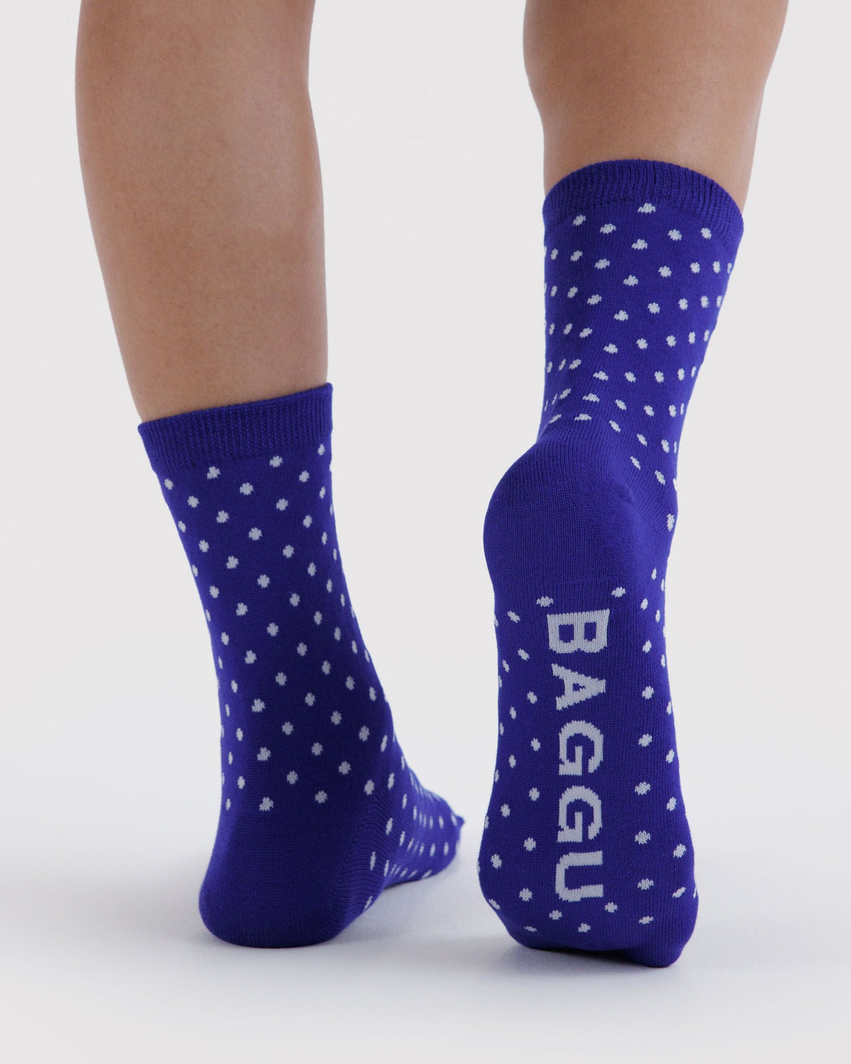 Everyday Carry Crew Sock - Micro Blue and White Polka