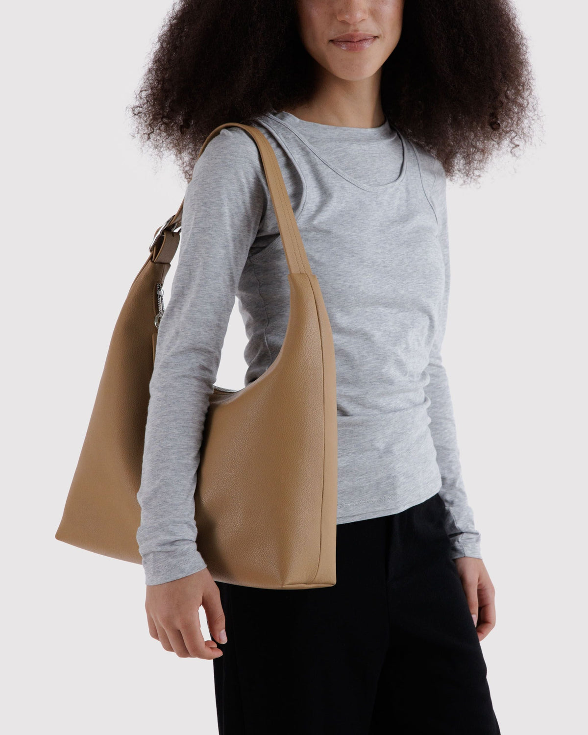 Practical Storage Recycled Leather Shoulder Bag -