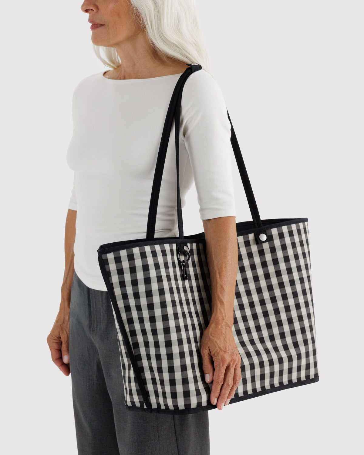 Practical Storage Large Nylon Reversible Tote - Black