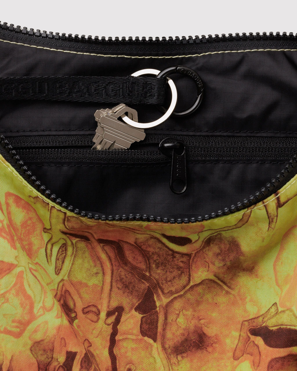 Lightweight Utility Medium Nylon Crescent Bag - Nasturtiums Ruth