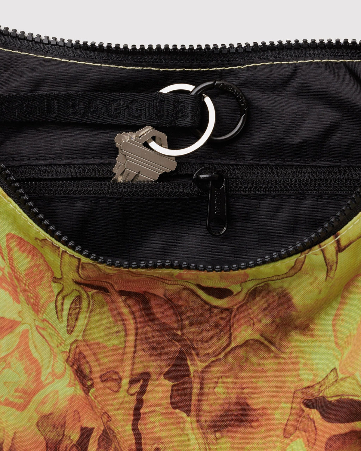 Lightweight Utility Medium Nylon Crescent Bag - Nasturtiums Ruth