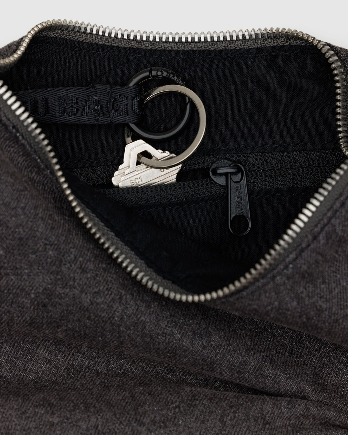 Everyday Carry Small Denim Crescent Bag - Washed Black