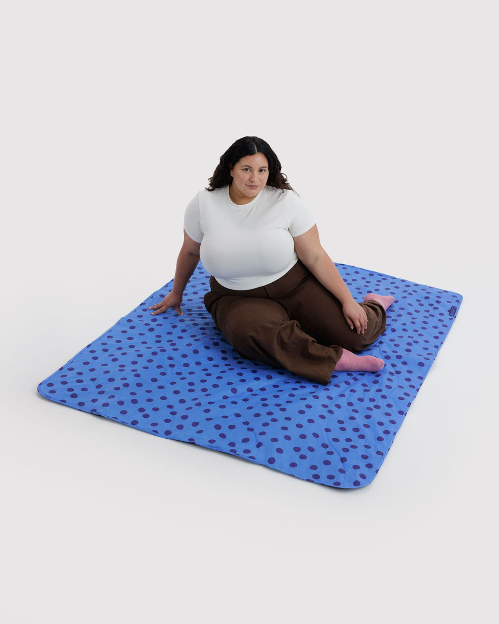 Daily Travel Puffy Picnic Blanket - Blue Polka