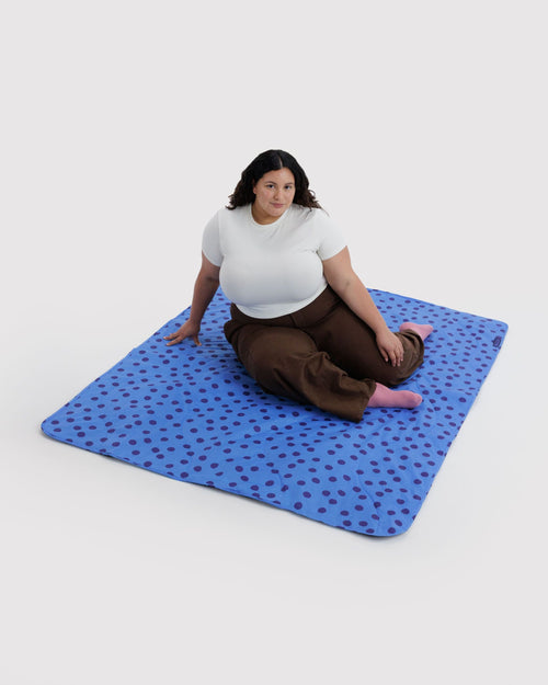 Daily Travel Puffy Picnic Blanket - Blue Polka