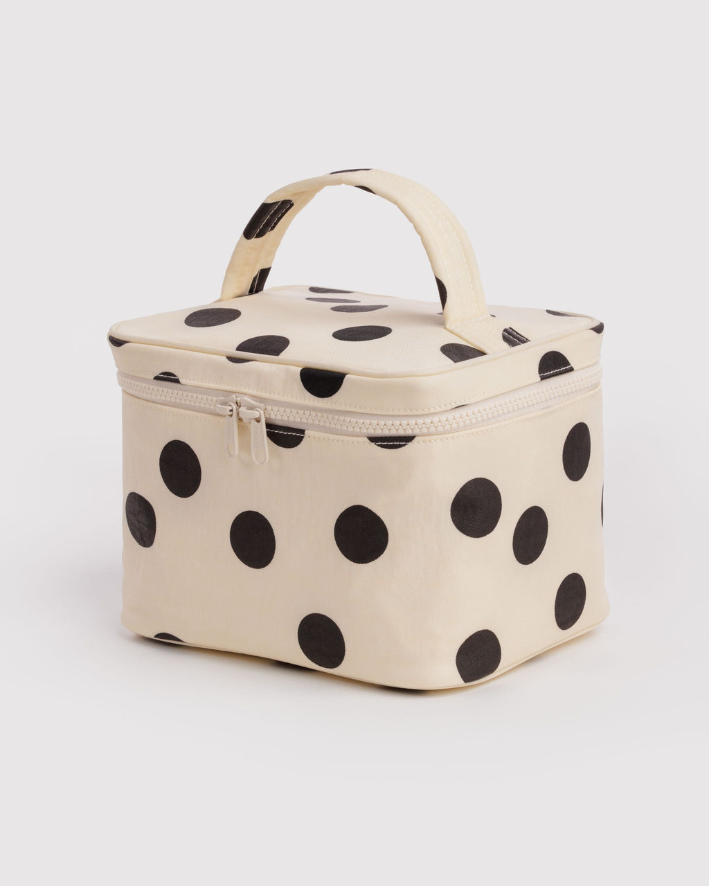 Practical Storage Large Cosmetic Case - Cream and Black Polka