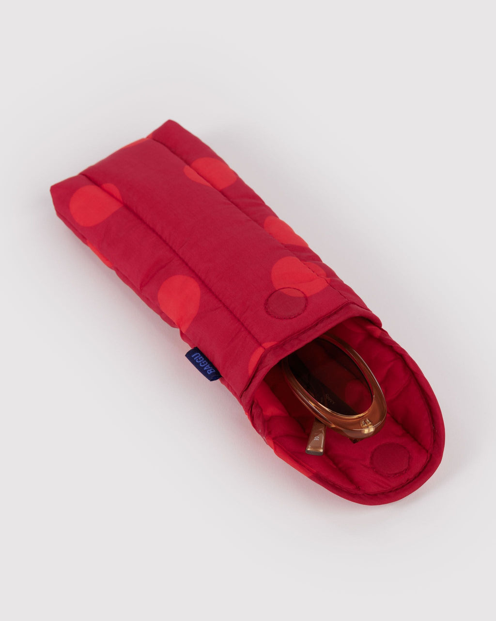 Versatile Carry Puffy Glasses Sleeve - Red Polka