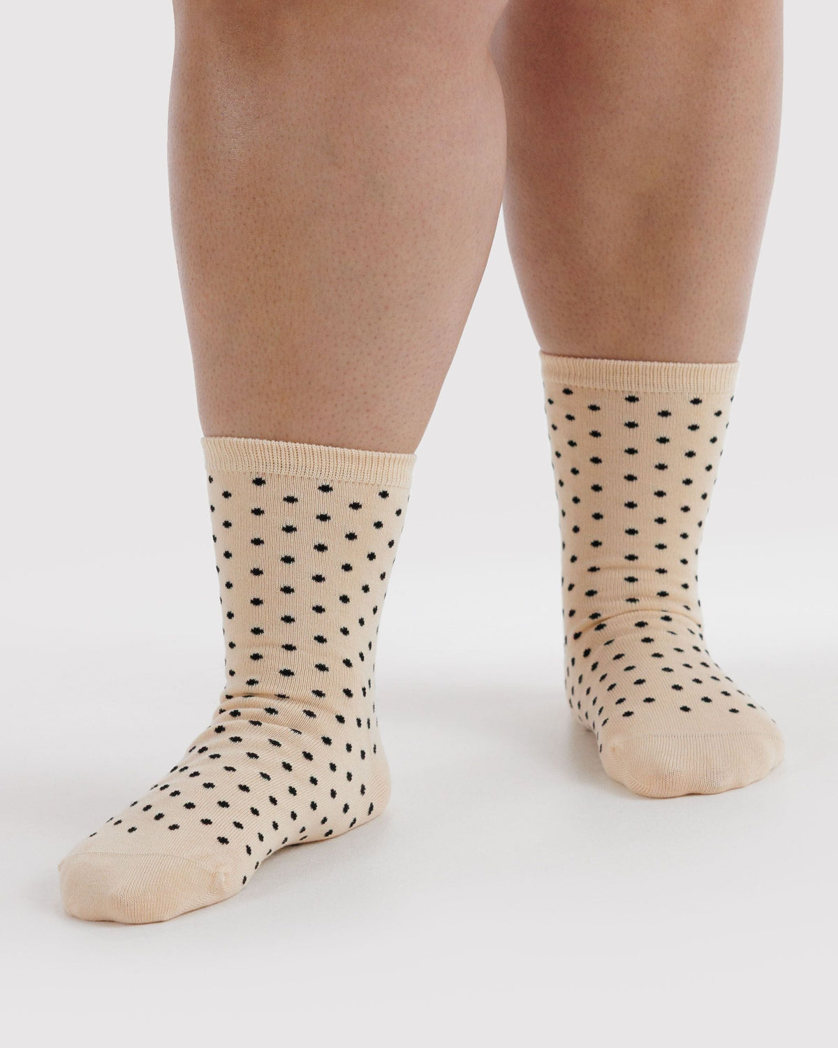 Everyday Carry Crew Sock - Micro Cream and Black Polka