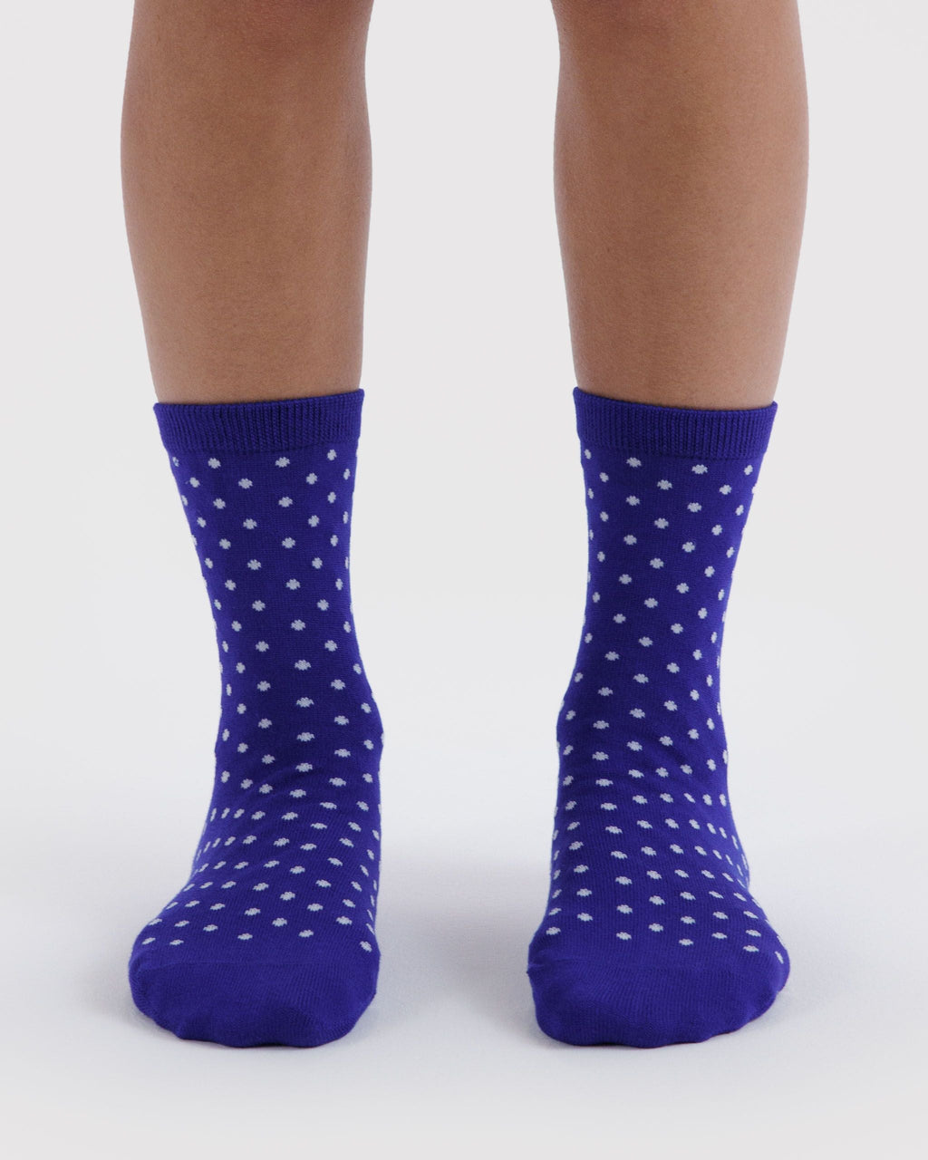 Everyday Carry Crew Sock - Micro Blue and White Polka