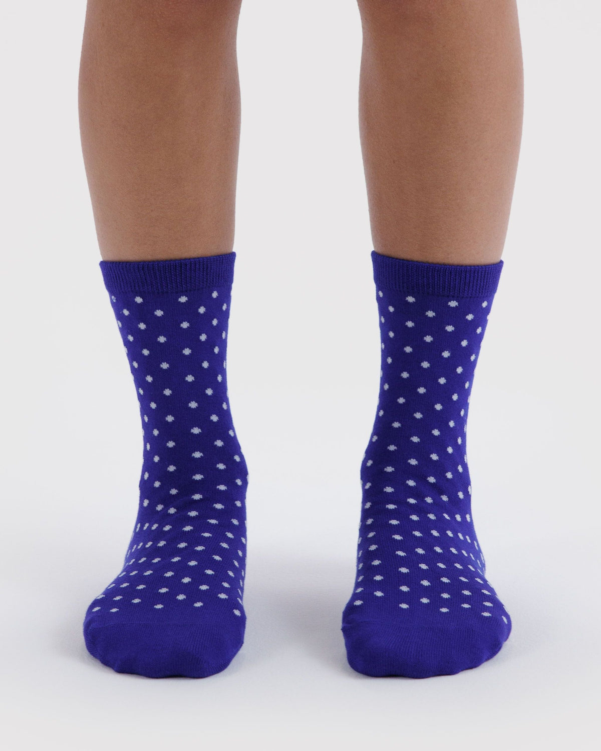 Everyday Carry Crew Sock - Micro Blue and White Polka