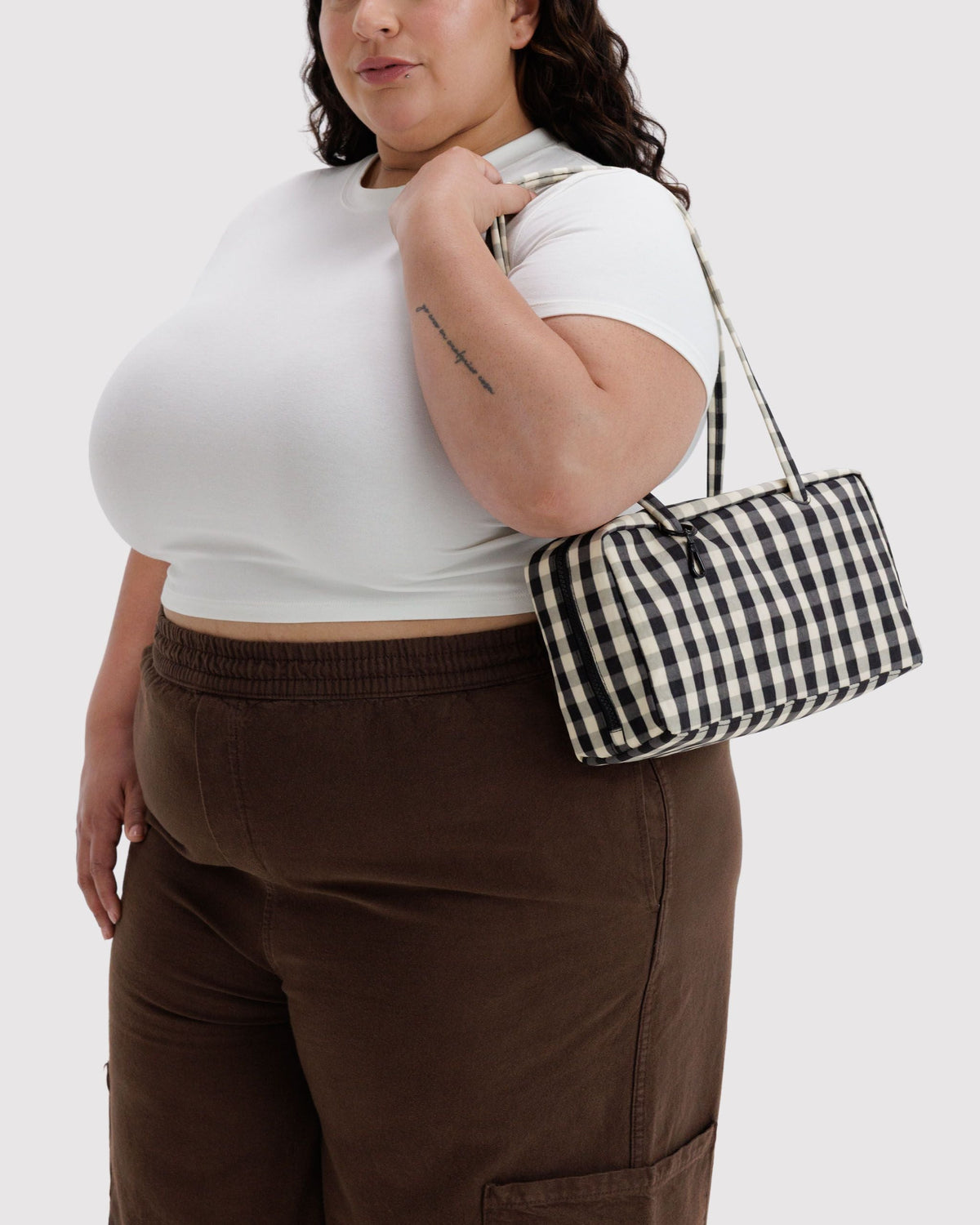 Everyday Carry Nylon Bowler Bag - Black and Cream