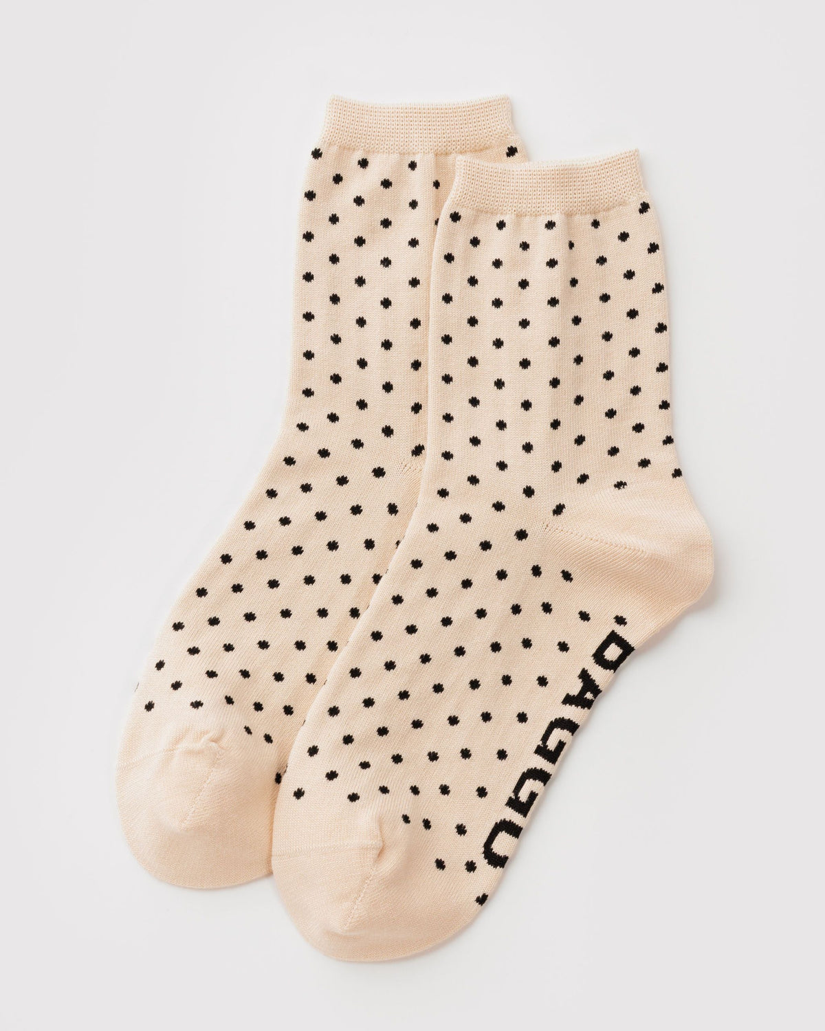 Everyday Carry Crew Sock - Micro Cream and Black Polka