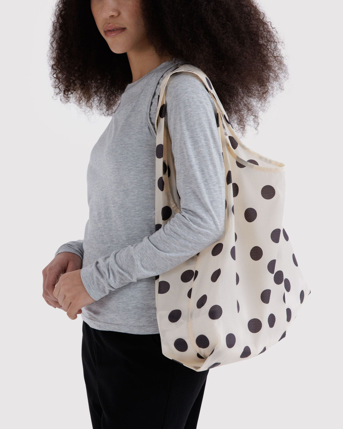 Daily Travel Standard Baggu - Cream and Black Polka