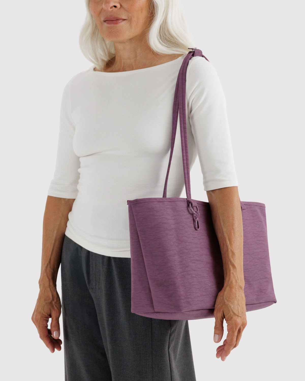 Versatile Carry Medium Nylon Reversible Tote - Wild Plum