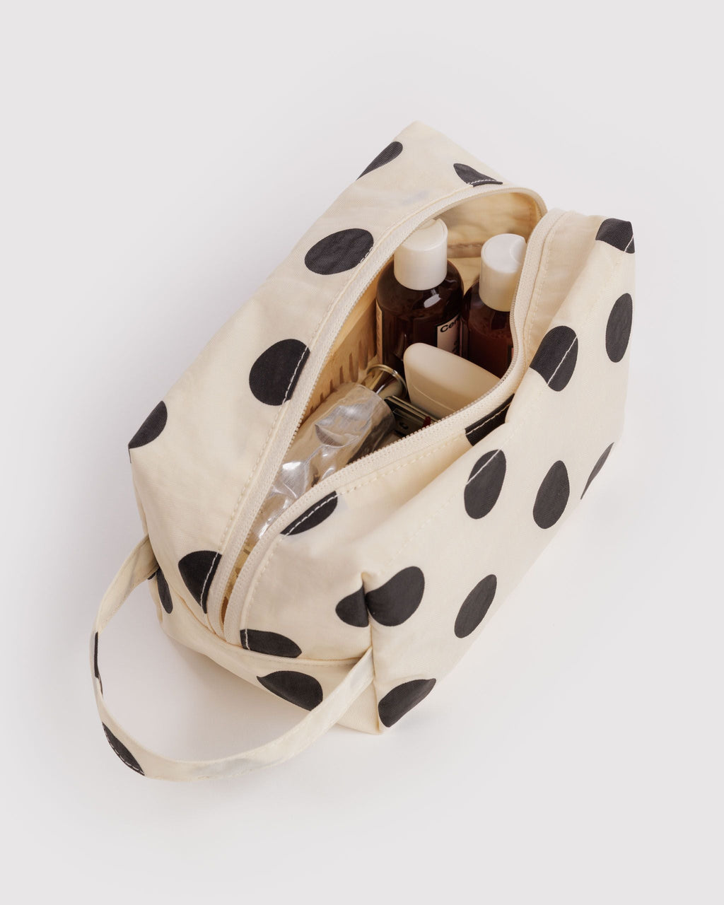 Practical Storage Dopp Kit - Cream and Black Polka