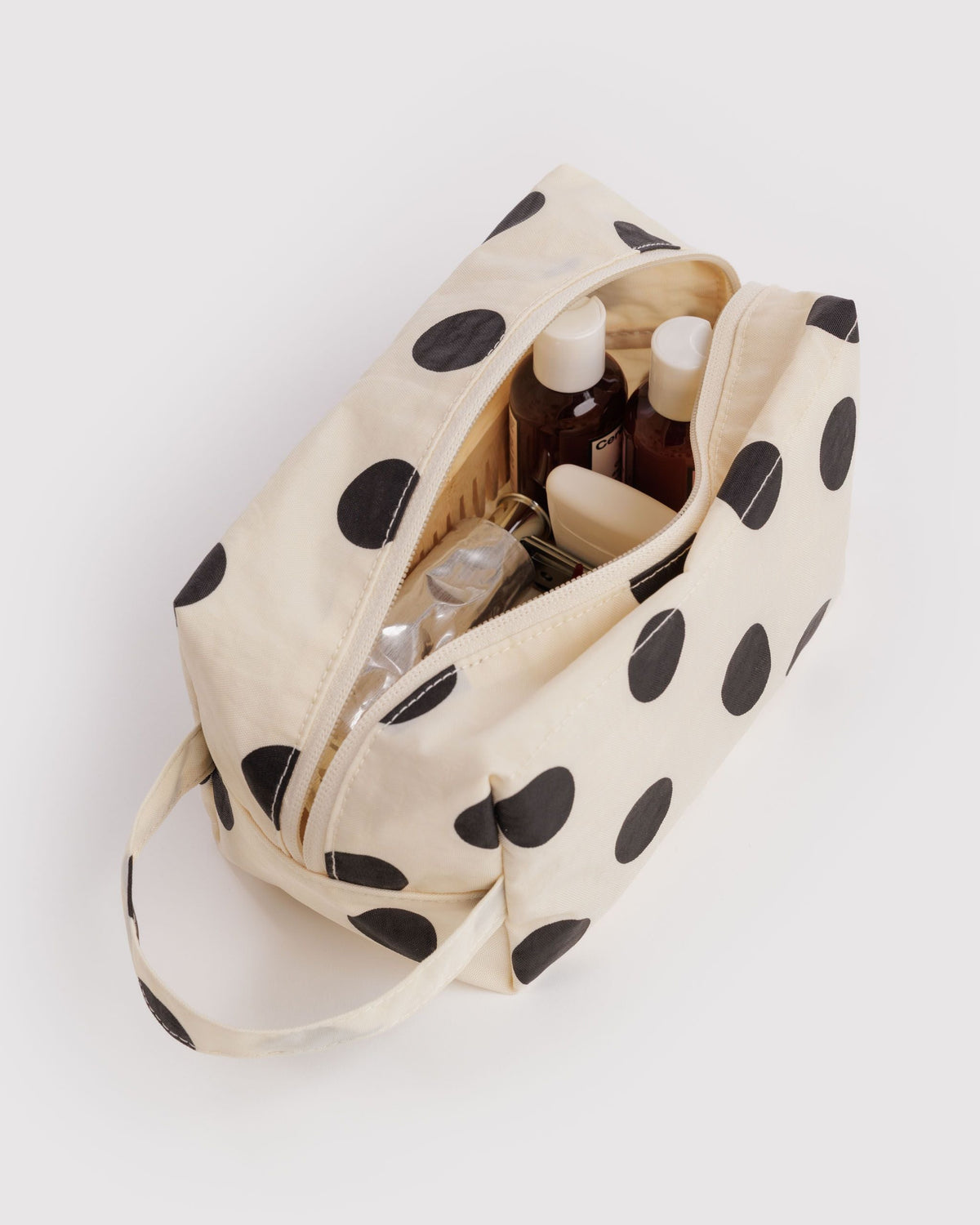 Practical Storage Dopp Kit - Cream and Black Polka