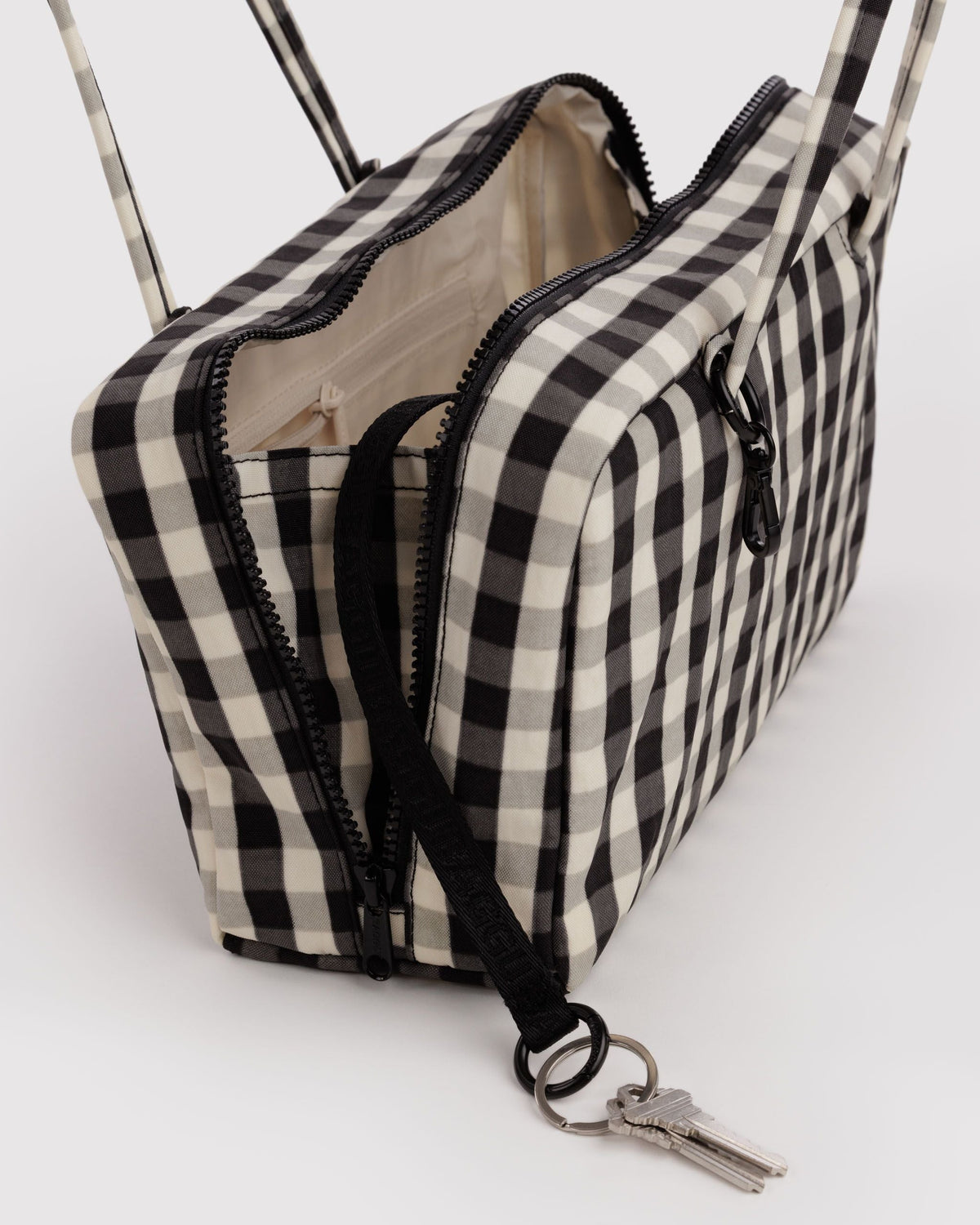 Everyday Carry Nylon Bowler Bag - Black and Cream