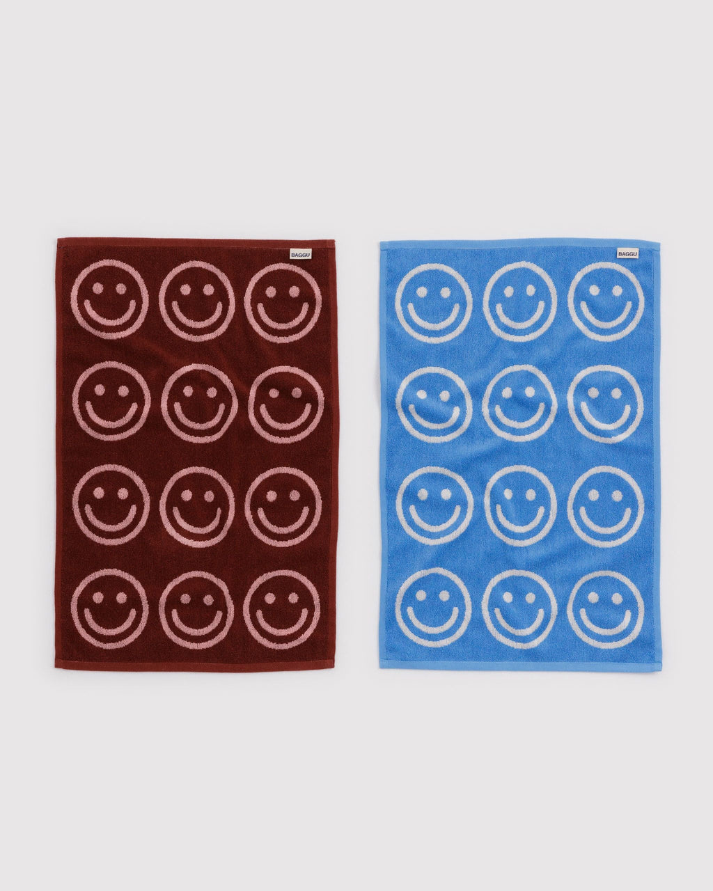 Lightweight Utility Hand Towel Set of 2 - Sky Blue and Blush