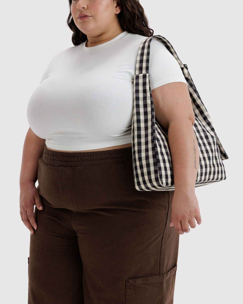 Everyday Carry Nylon Shoulder Bag - Black and Cream
