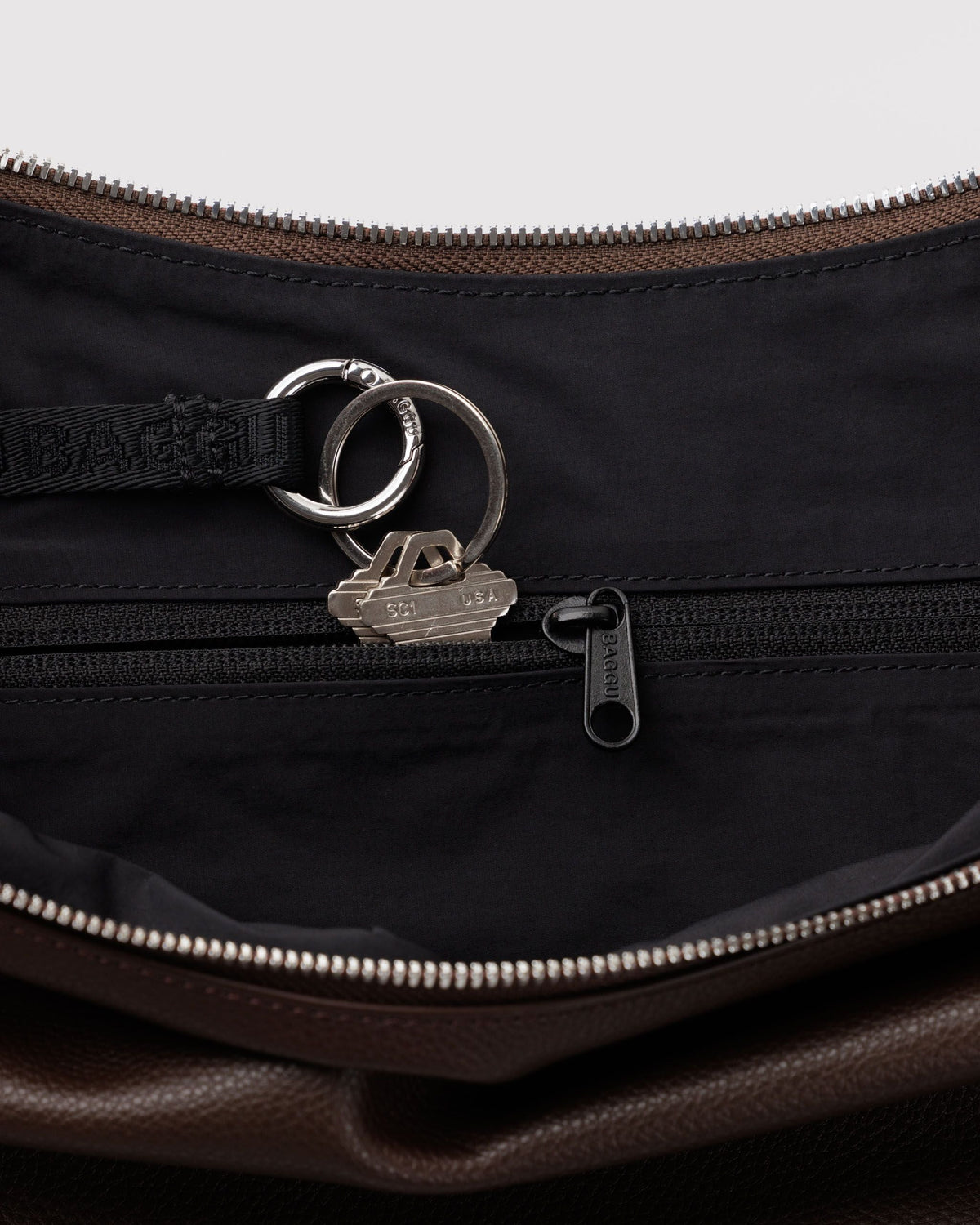 Versatile Carry Medium Recycled Leather Flat Crescent -